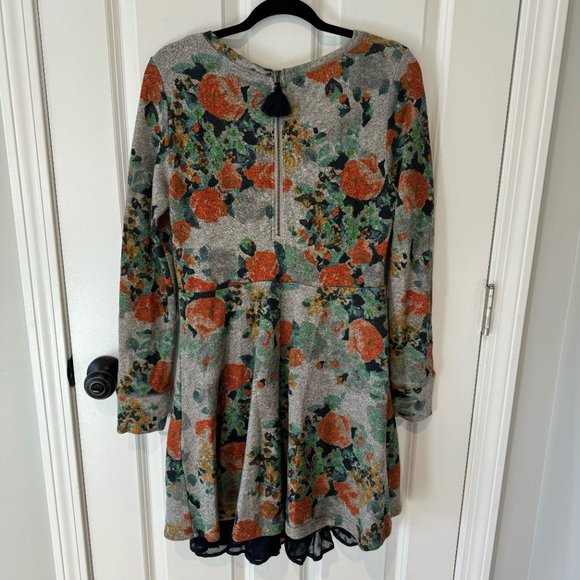 Anthropologie Saturday Sunday Grey Floral Print Dress - Size Medium - Picture 10 of 13